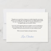 秋ブルーパンプキンボーイベビーシャワーサンキューカード 案内状 (裏面)