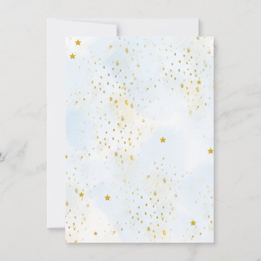 秋ブルーパンプキンボーイベビーシャワーパーティーメニューカード 招待状 (裏面)