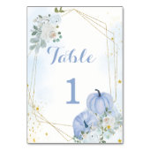 秋ブルーパンプキンボーイベビーシャワーパーティー テーブルナンバー (裏面)