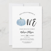 秋ブルーパンプキン1stボーイバースデーパーティー 招待状 (正面)