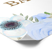 秋ブルーフローラパンプキントラックベビーシャワーウェルカム ポスター (角)