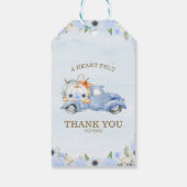 秋ブルーフローラパンプキントラックベビーシャワー ギフトタグ (裏面)