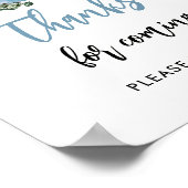 秋ブルー感謝していパンプキ来ンの好意のサイン ポスター (角)