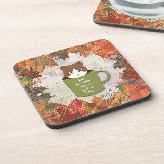 秋ブレイクキャットコルク コースター (左側)