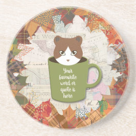 秋ブレイクキャットサンドストーン飲料 コースター