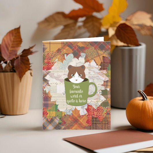 秋ブレイクキャット折り畳みサンキューカード サンキューカード