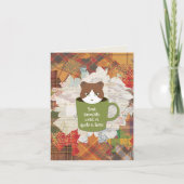 秋ブレイクキャット折り畳みホリデーカード シーズンカード (正面)