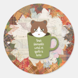 秋ブレイクネコ ラウンドシール