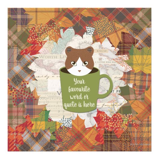 秋ブレイク猫の写真の拡大 フォトプリント            (正面)