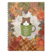 秋ブレイク猫スパイラル写真ノート ノートブック (正面)