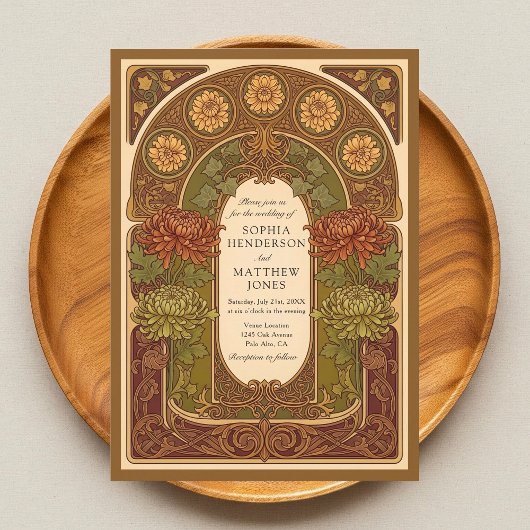 秋ブロッサムアールヌーボー結婚式招待状 招待状