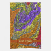 秋ブーケカラフルボックスデザイン キッチンタオル (縦)