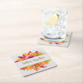 秋ブーケサンクスギビングカスタム スクエアペーパーコースター (インサイチュ)