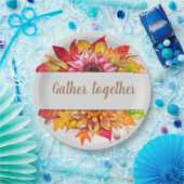 秋ブーケサンクスギビングカスタム ペーパープレート (パーティー)