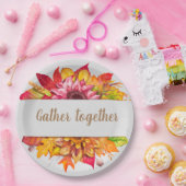 秋ブーケサンクスギビングカスタム ペーパープレート (パーティー)