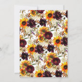 秋ブーケサンフラワーズフローラブライダルティー 招待状 (裏面)