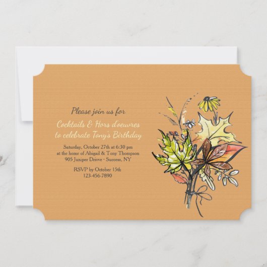 秋ブーケツー招待状 招待状 (正面)