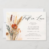 秋ブーケロマンチックボホフローラブライダルシャワー 招待状 (正面)