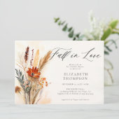 秋ブーケロマンチックボホフローラブライダルシャワー 招待状 (スタンド正面)