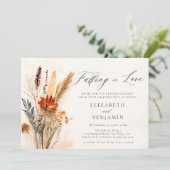 秋ブーケロマンチックラブシック婚約パーティ 招待状 (スタンド正面)