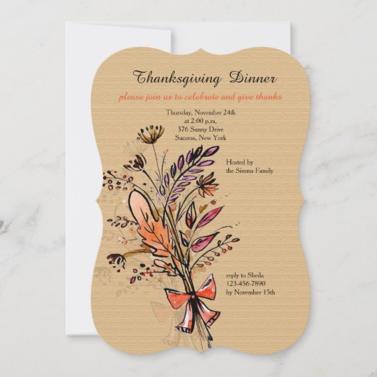 秋ブーケワン招待状 招待状 (正面)