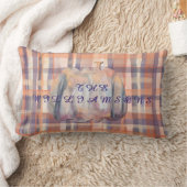 秋プライド台本かぼちゃベージュオレンジプラムストライプ ランバークッション (ブランケット)