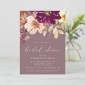 秋プラムウォーター色フローラブライダルシャワー 招待状 (スタンド正面)