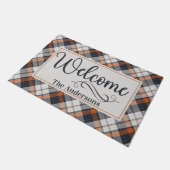 秋プレイドカスタム歓迎 ドアマット (アングル)