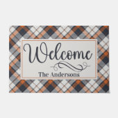 秋プレイドカスタム歓迎 ドアマット (正面)