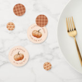 秋プレイドカボチャの小さな赤ちゃんシャワー コンフェッティ (グループ)