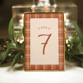 秋プレイドカボチャの小さな赤ちゃんシャワー テーブルナンバー