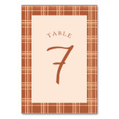 秋プレイドカボチャの小さな赤ちゃんシャワー テーブルナンバー (正面)