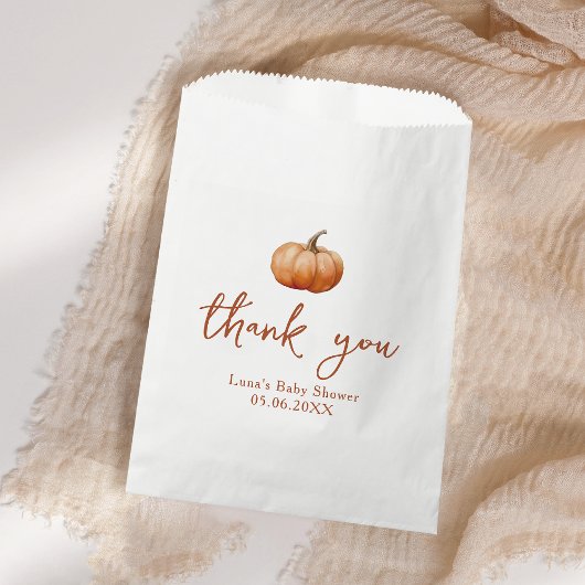 秋プレイドカボチャの小さな赤ちゃんシャワー フェイバーバッグ