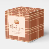 秋プレイドカボチャの小さな赤ちゃんシャワー フェイバーボックス (正面サイド)