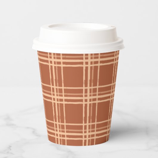 秋プレイドカボチャの小さな赤ちゃんシャワー 紙コップ (正面)