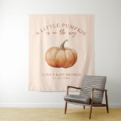 秋プレイドカボチャ小さな赤ちゃんシャワー背景 タペストリー (インサイチュ)