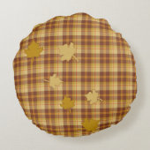 秋プレイドコレクショ葉ン、Rndアクセント枕 ラウンドクッション (裏面)