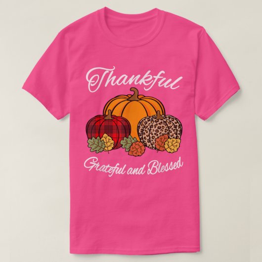秋プレイドヒョウかぼちゃ秋感謝祭ブル Tシャツ (デザイン正面)