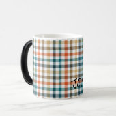 秋プレイド名前をカスタムするデザイナの色 モーフィングマグカップ (正面左)