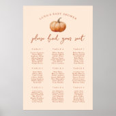 秋プレイド小さなカボチャのシーティンググラフポスター ポスター (正面)