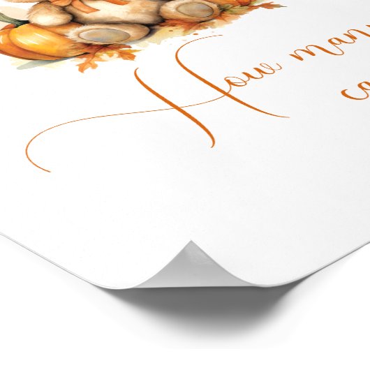 秋ベアはキャンディーの赤ちゃんシャワーの数を推測する ポスター (角)