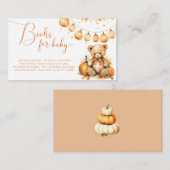 秋ベアパンプキンブックベビーチケット エンクロージャーカード (正面/裏面)