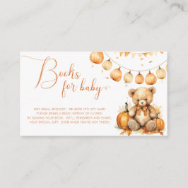 秋ベアパンプキンブックベビーチケット エンクロージャーカード
