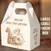 秋ベアーカボチャ男の子1歳の誕生日ラージ フェイバーボックス