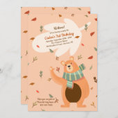 秋ベアーバースデーパーティー 招待状 (正面/裏面)