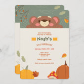 秋ベアーバースデーパーティー 招待状 (正面/裏面)