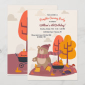 秋ベアーホーリングカボチャ 招待状 (正面/裏面)