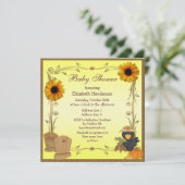 秋ベイビーシャワーサンフラワーズクリブ&クロウ 招待状 (スタンド正面)