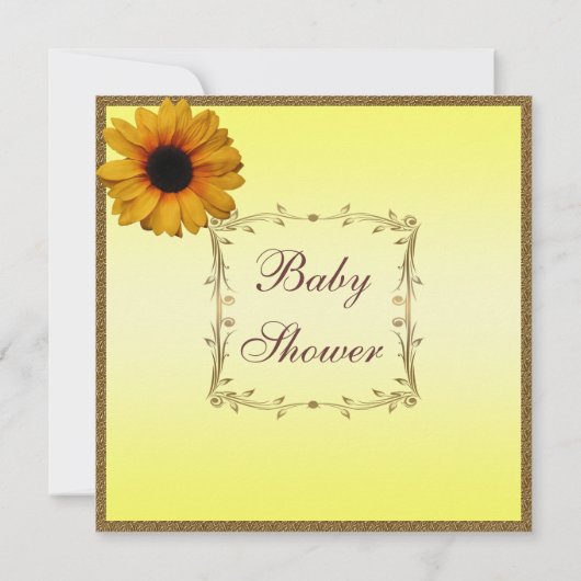 秋ベイビーシャワーサンフラワーズクリブ&クロウ 招待状 (裏面)