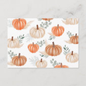 秋ベビシャワパンプキンベビシャワおむつラッフル エンクロージャーカード (裏面)